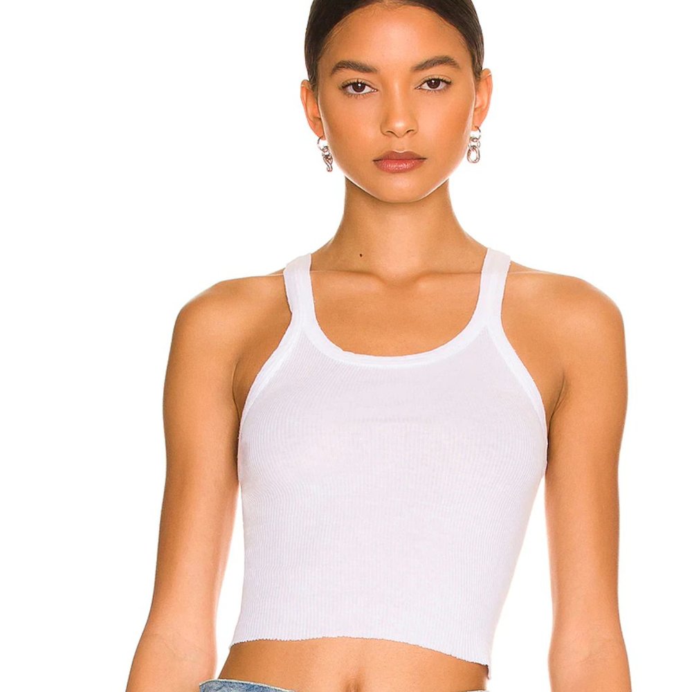 Re/Done x Hanes Cropped Rib Tank
